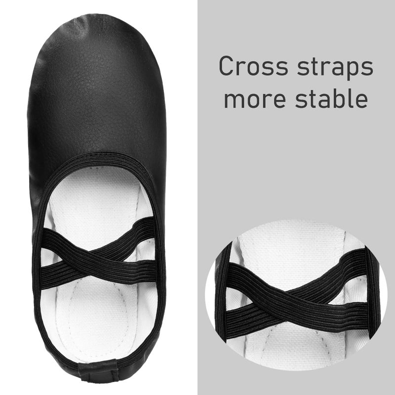 Dynadans Soft Leather Ballet Shoes/Ballet Slippers/Dance Shoes for Girls and Boys (Toddler/Little/Big Kid/Women)-Black-5M Big Kid - Image 4